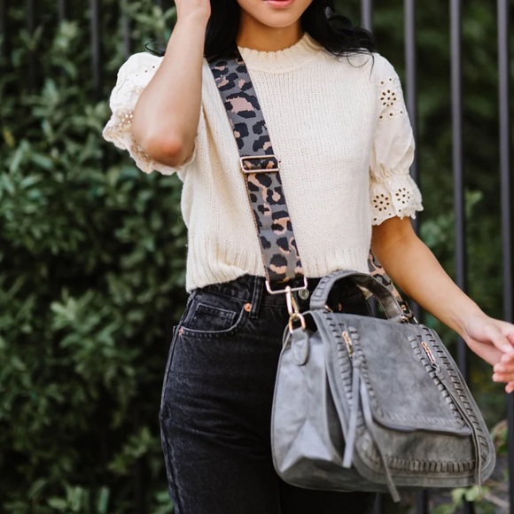 classy cloth Handbags - BRAND NEW Kristi Purse and Adjustable Leopard Strap~ in Dark Grey🖤